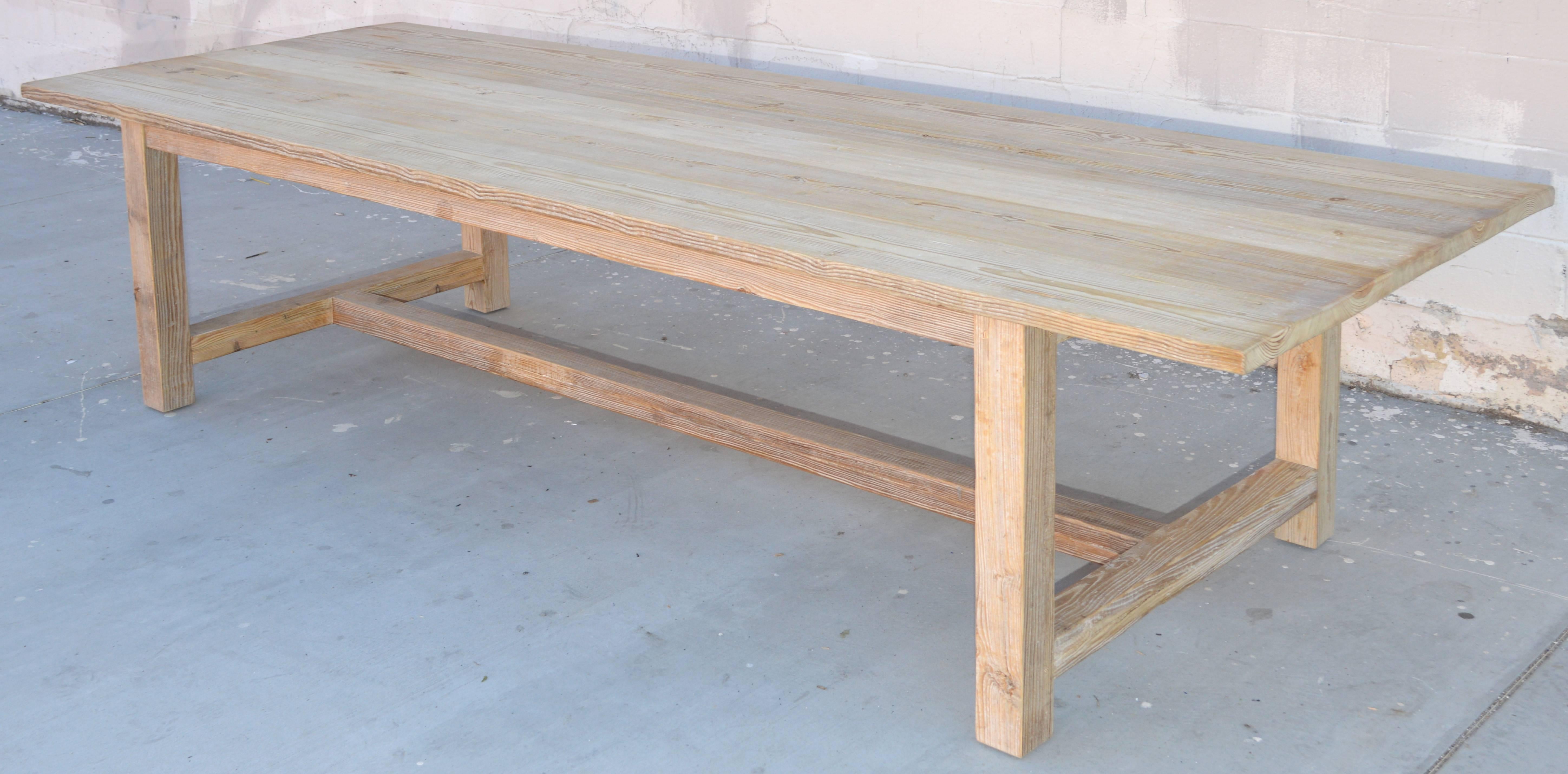 
Rustic farm or harvest table made from vintage, reclaimed wood; up to 10 feet long, with nice, natural distress. Larger sizes are available at additional cost. Other woods and finishes are also available.

We can custom build this table in any
