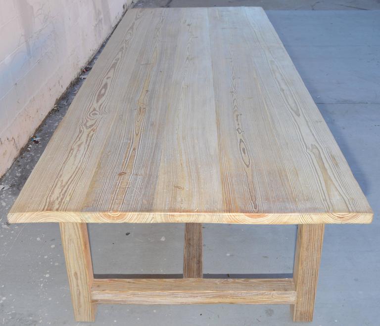Vintage Pine Farm or Harvest Table, Sun Bleached and Weathered at 1stDibs