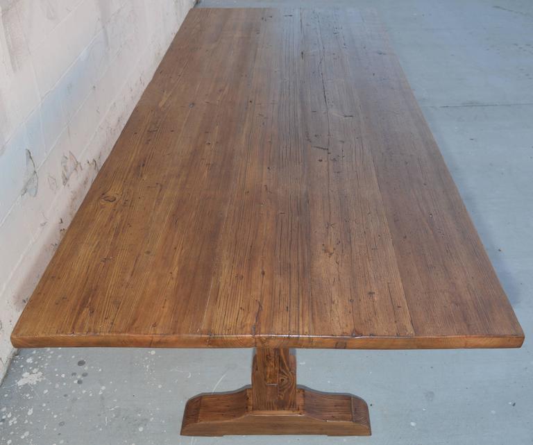 Custom Trestle Table in Reclaimed Vintage Pine, Fully Collapsible! For