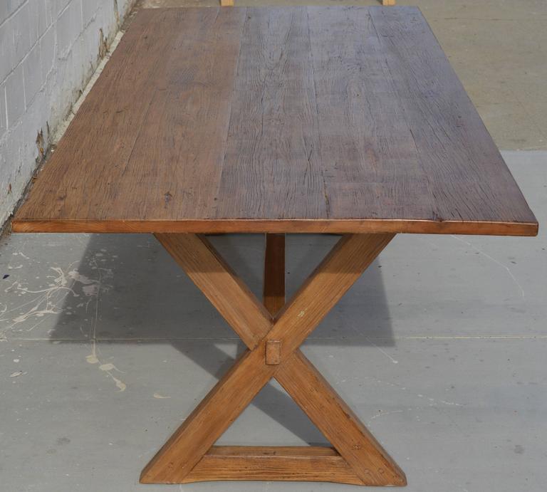XTrestle Table in Reclaimed Heart Pine For Sale at 1stdibs