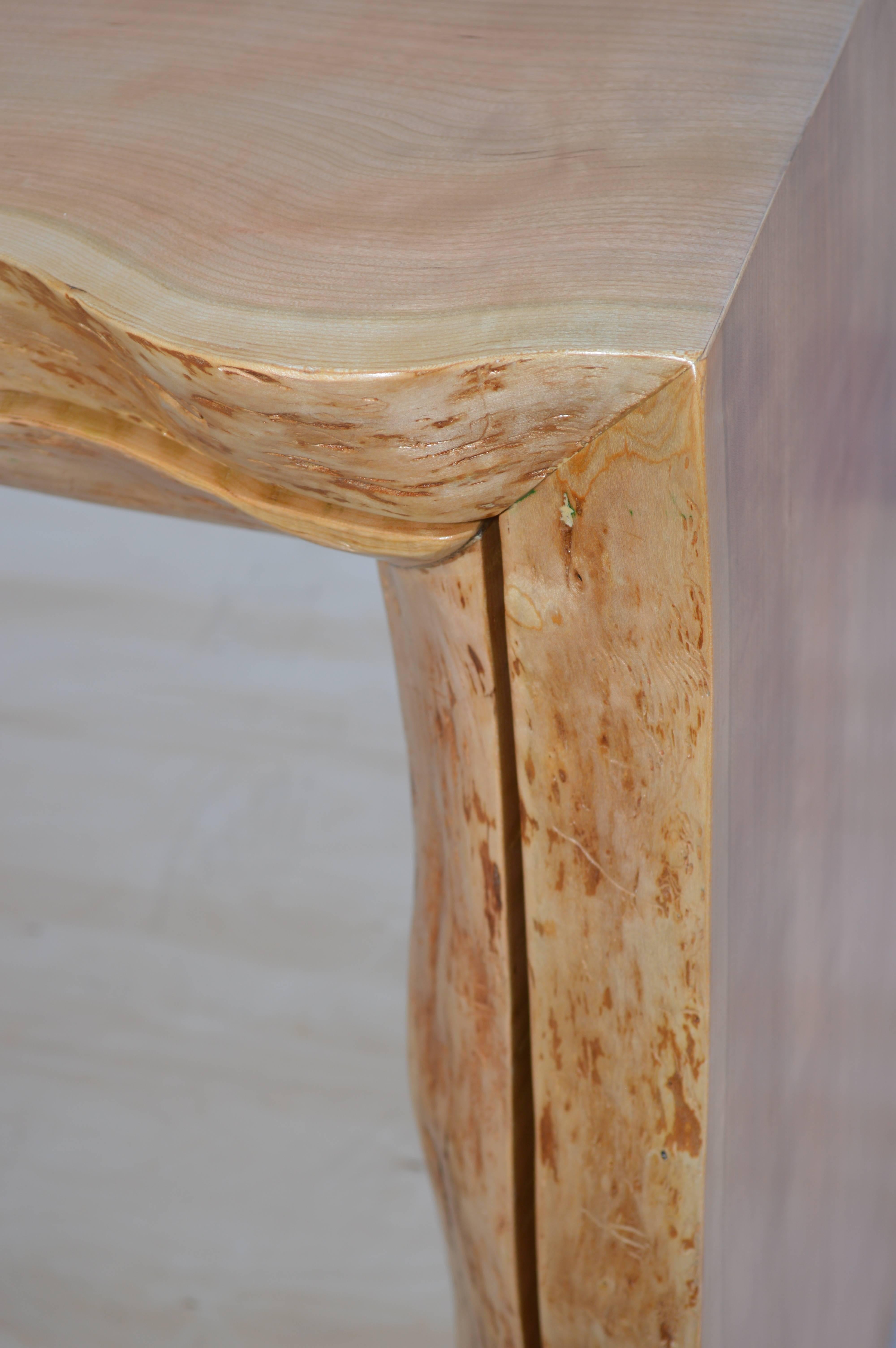 Cherry Nesting Tables with Sculptural Live Edge Design Custom Made by Petersen Antiques For Sale