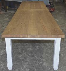 Long Farm Table in Reclaimed Heart Pine, Custom Made by Petersen Antiques