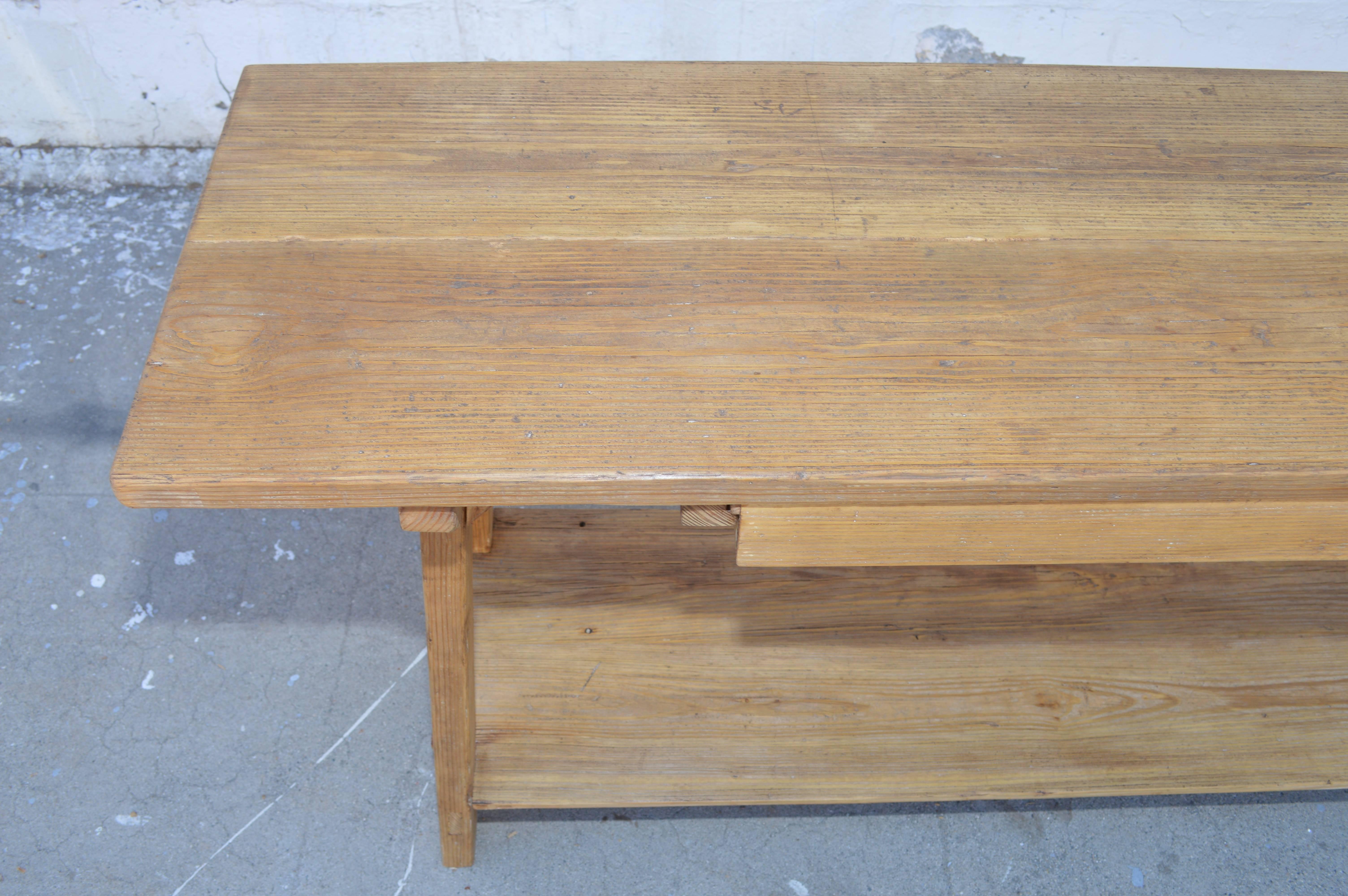 Contemporary AgathaConsole Table in Reclaimed Heart-Pine, Built to Order by Petersen Antiques For Sale