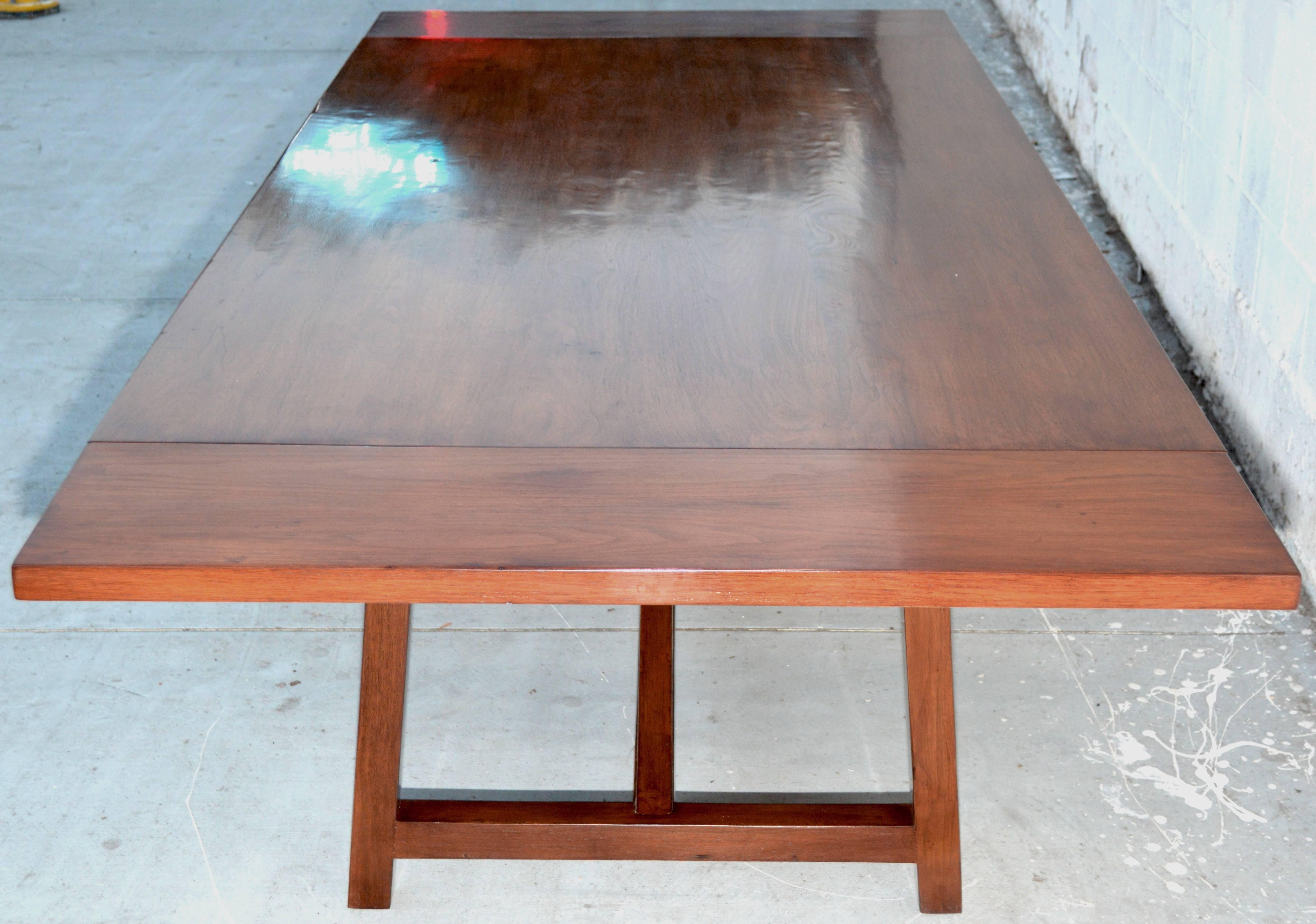 Hand-Crafted Dining Table in Walnut with Extensions, Made to Order by Petersen Antiques For Sale