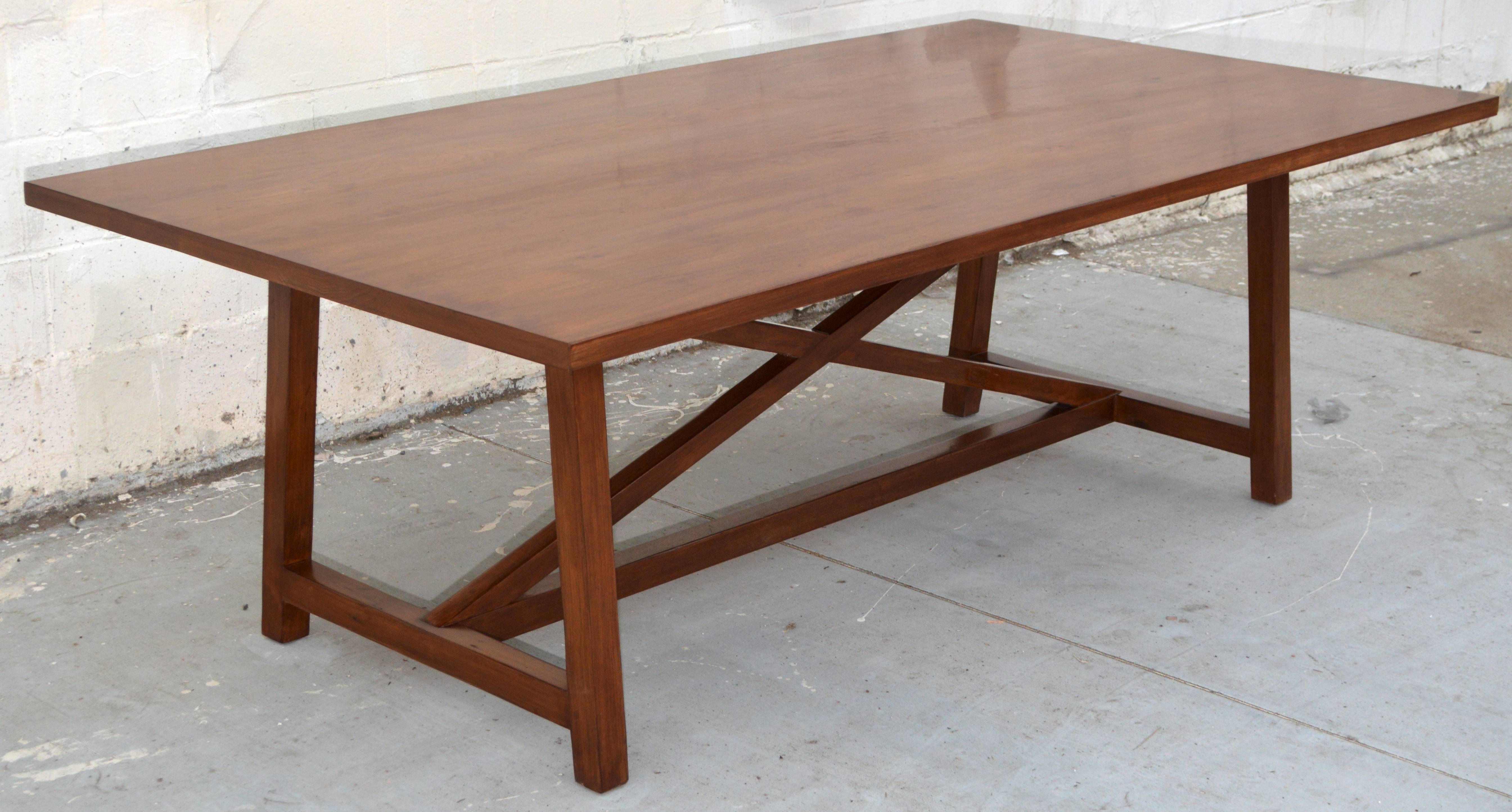 Dining Table in Walnut with Extensions, Made to Order by Petersen Antiques For Sale 3