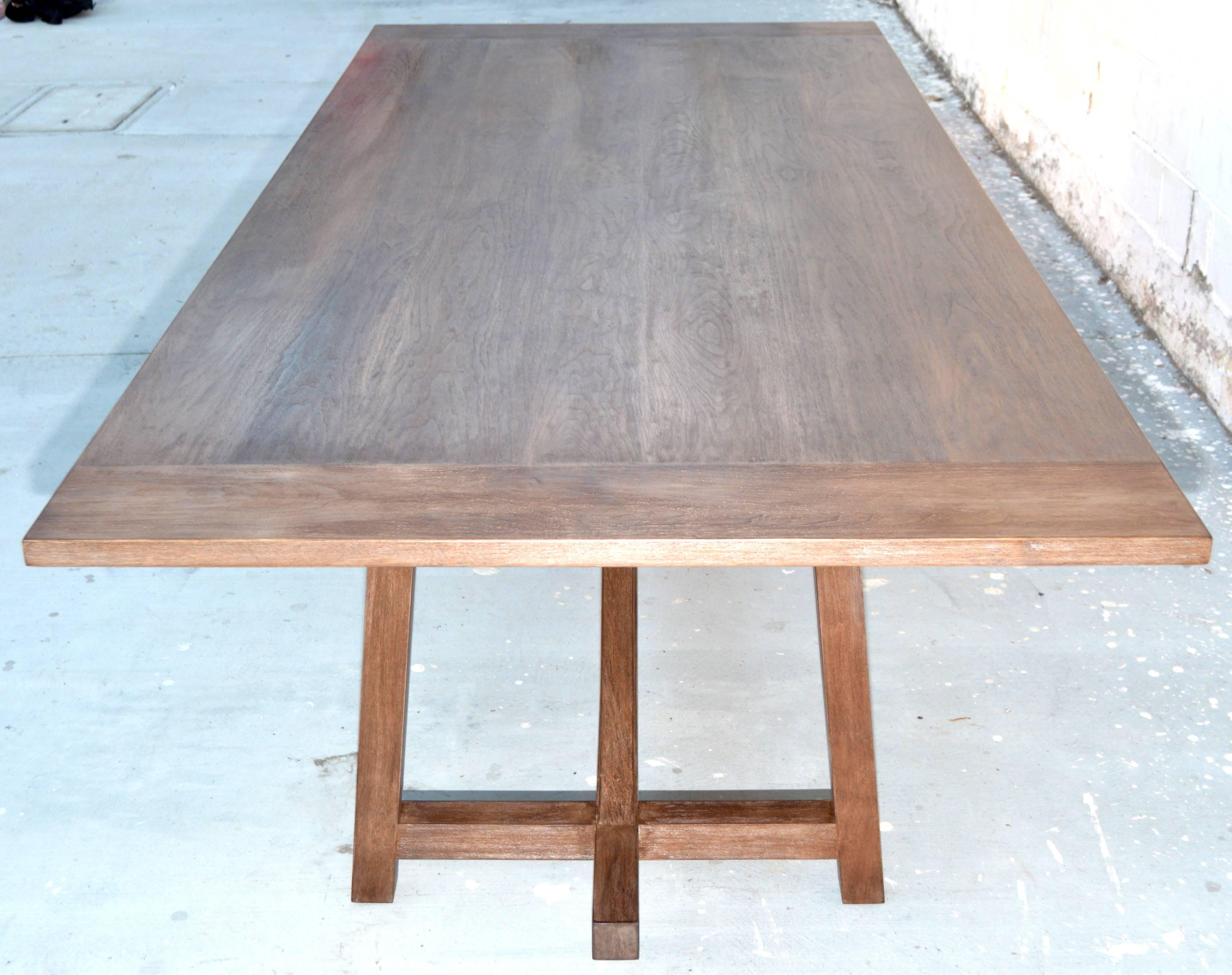 American Craftsman Iris Dining Table in Walnut, Built to Order by Petersen Antiques For Sale