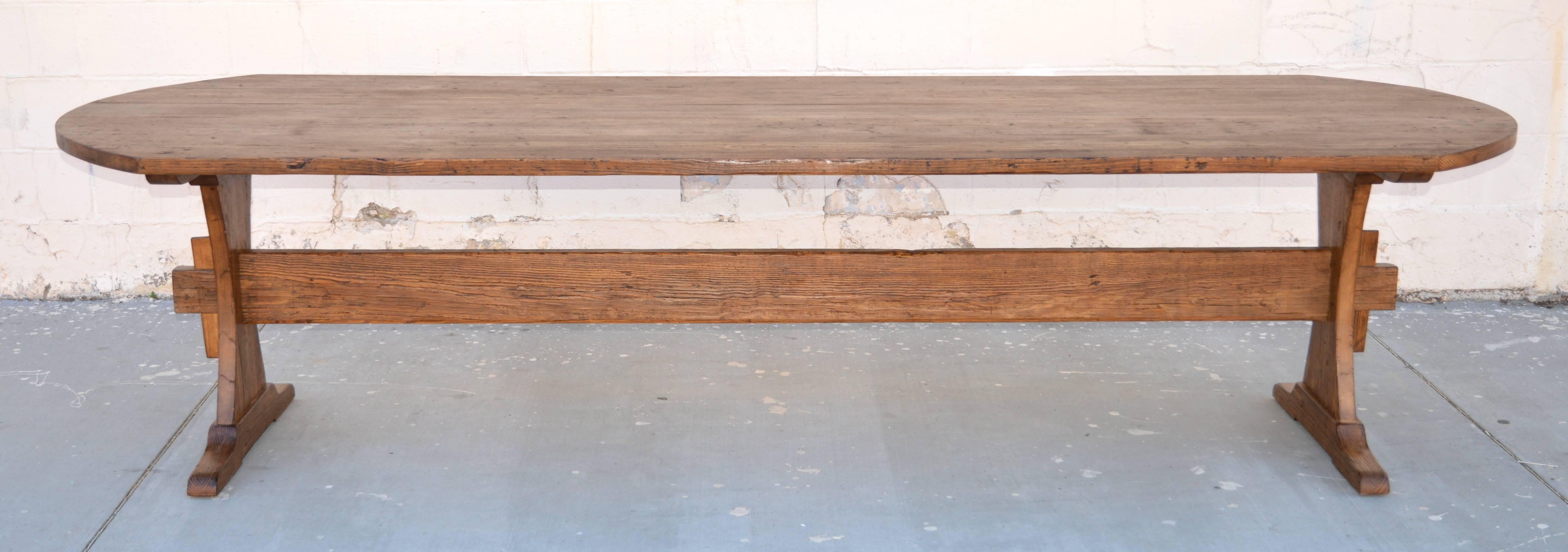 This made-to-order dining table built is made in hand selected, reclaimed heart-pine. Size shown here: 120 x 43 inches.

Because each table is bench-made in our own Los Angeles workshop you can influence all aspects of design, including size, wood