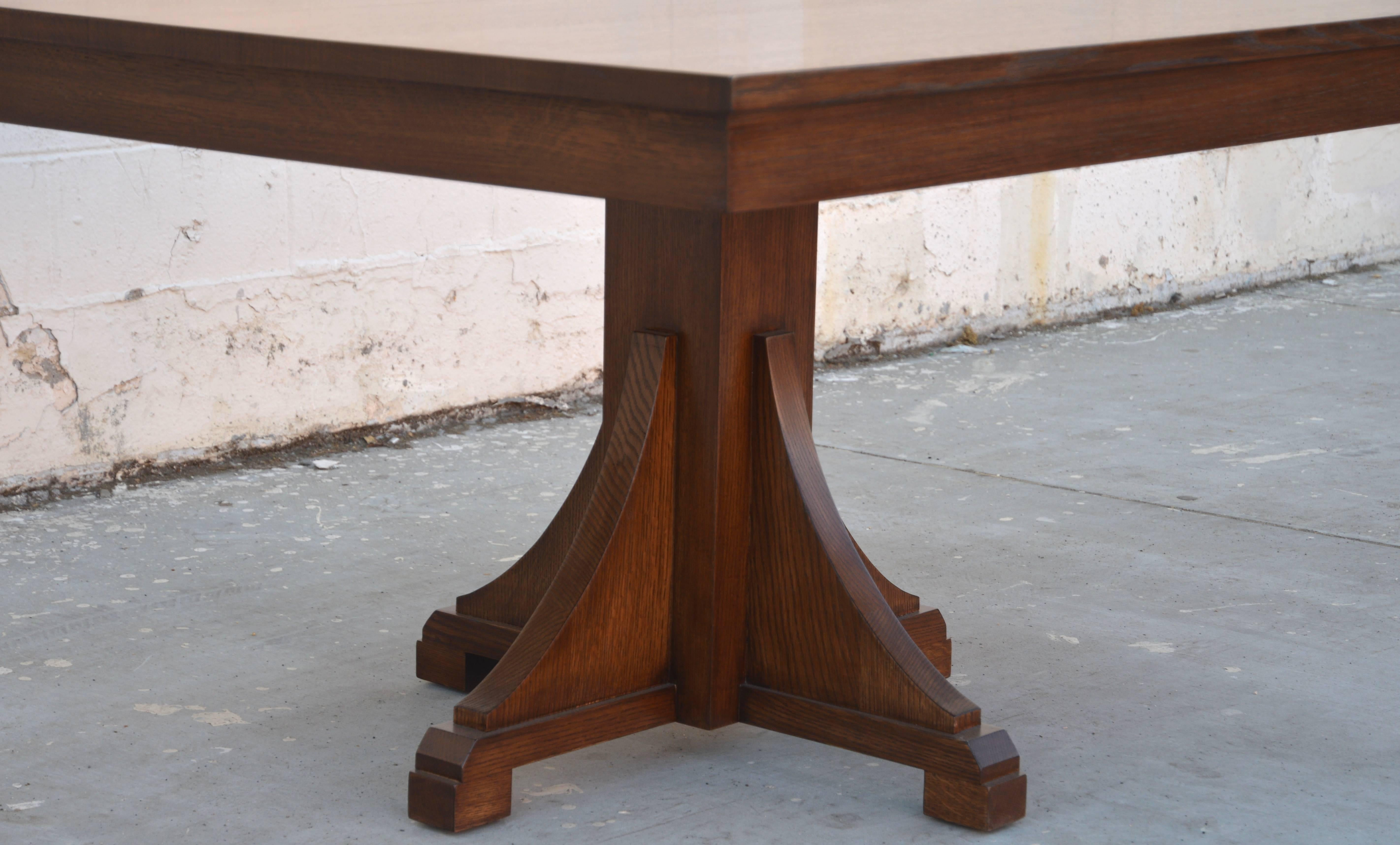 American Craftsman Craftsman Style Dining Table, Built to Order by Petersen Antiques For Sale