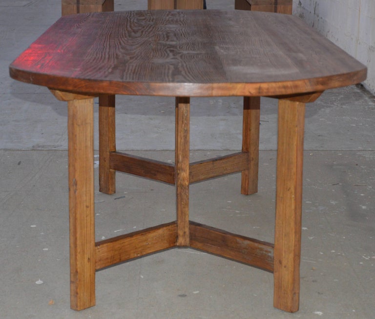 Country Farm Table in Vintage Fir, Custom Made by Petersen Antiques For Sale