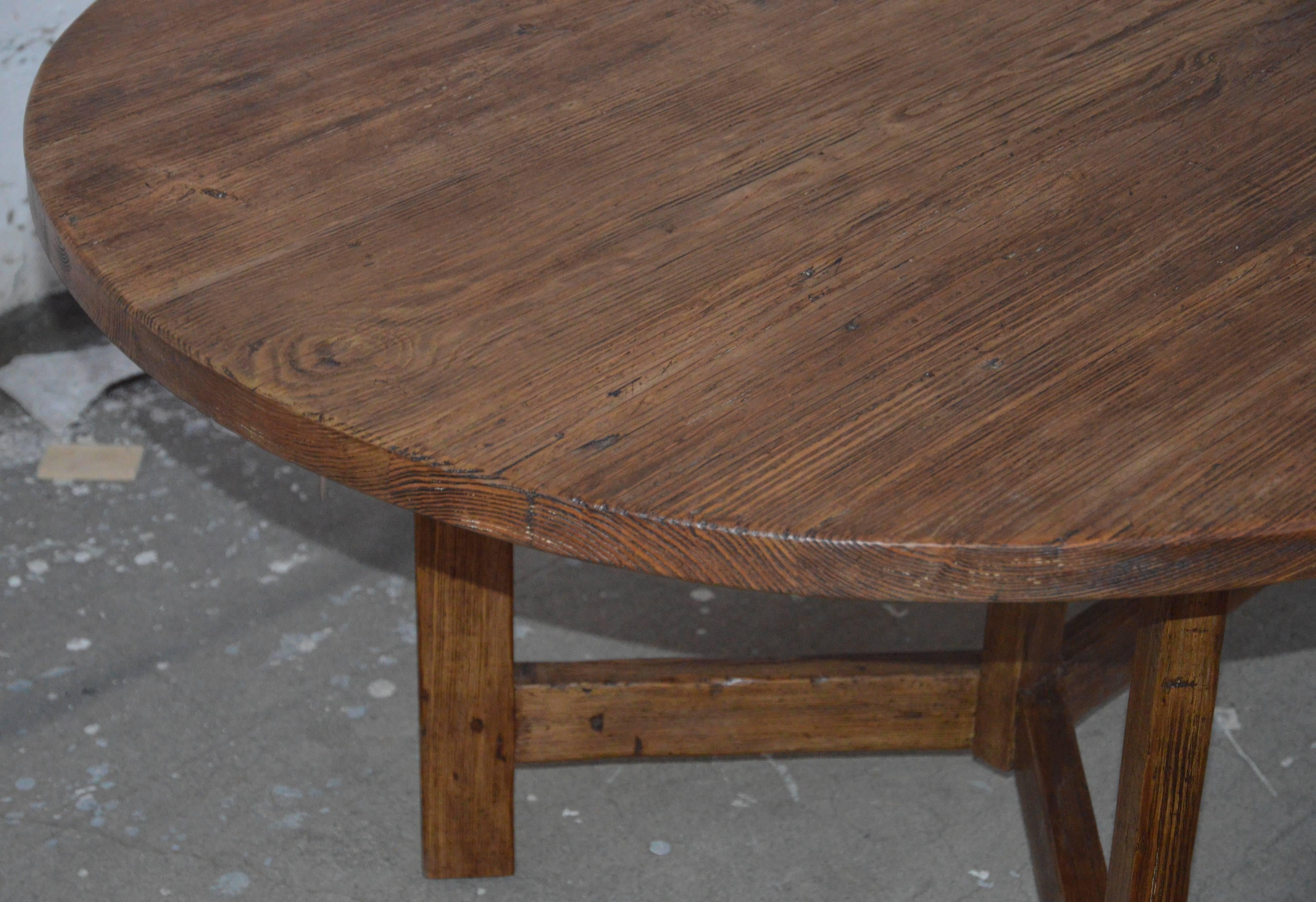 Contemporary Farm Table in Vintage Fir, Custom Made by Petersen Antiques For Sale
