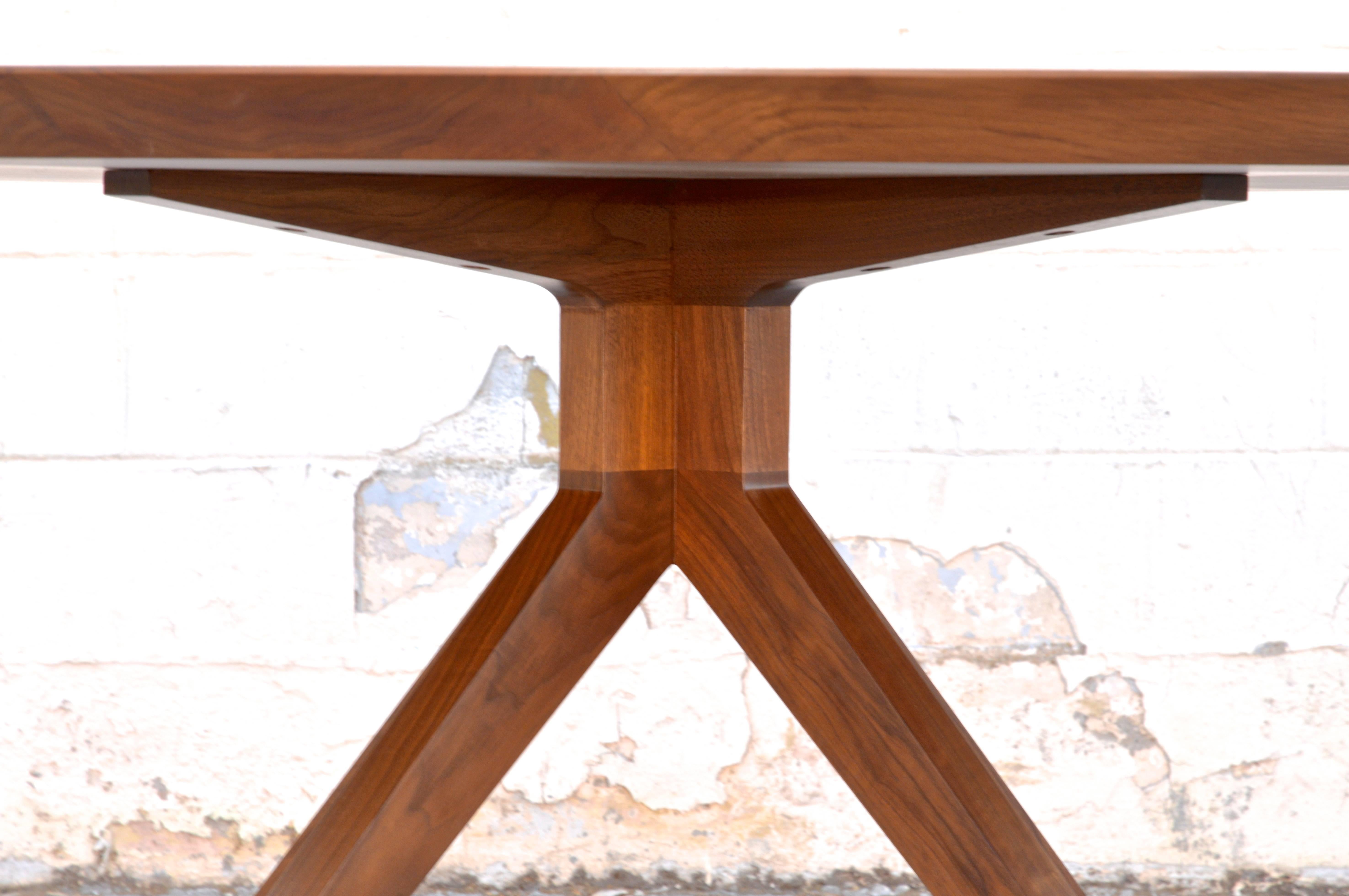 Mid-Century Modern 'Sputnik' Dining Table in Solid Walnut, Built to Order by Petersen Antiques For Sale