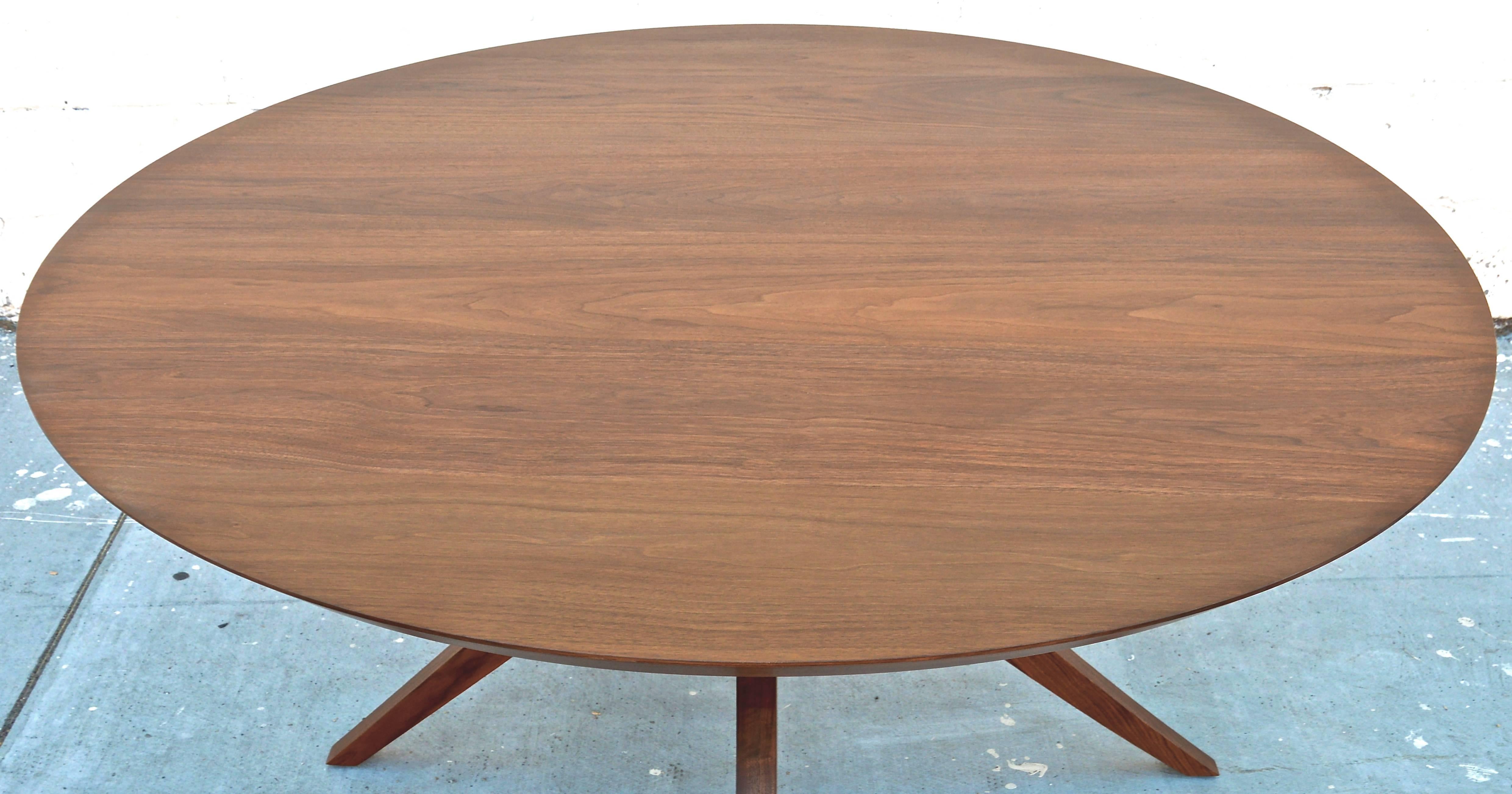 Contemporary 'Sputnik' Dining Table in Solid Walnut, Built to Order by Petersen Antiques For Sale
