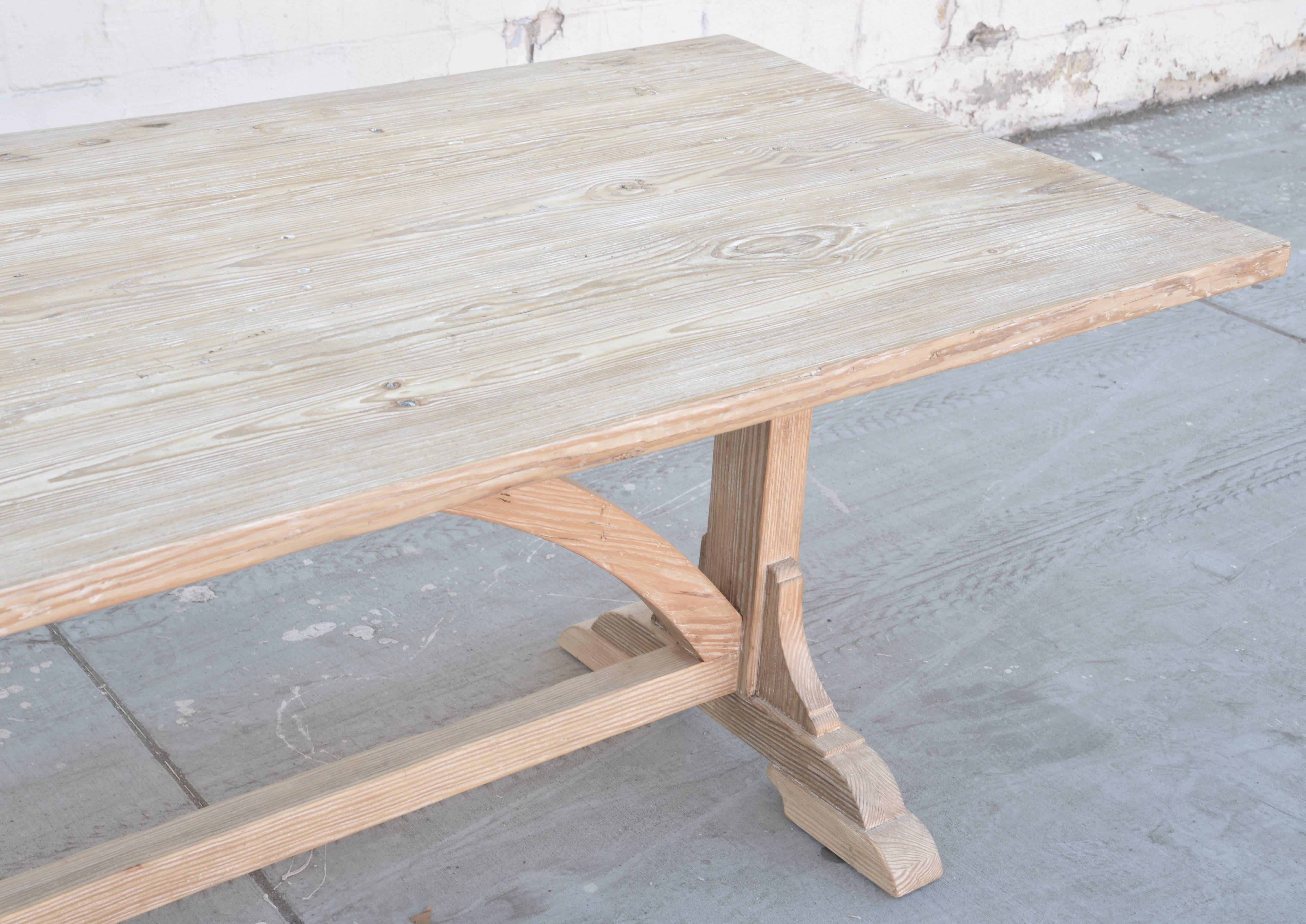 Expandable Farm Table in Vintage Heart Pine, Made to Order by Petersen Antiques For Sale 2