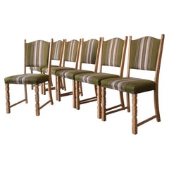 6 chaises de salle à manger en chêne, par Henning Kjaernulf, Danemark, années 1950