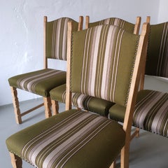 6 sillas de comedor de roble de Henning Kjaernulf, Dinamarca, década de 1950