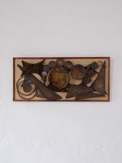 Henrik Horst Brutalist Metal Wall Relief, Denmark, 1970s