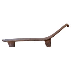 Primitive African Carved Wood Low Sculptural Bench  1960s