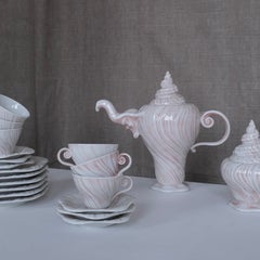 Porcelain Coffee Set "Rose Triton" by Arje Griegst for Royal Copenhagen 1970s