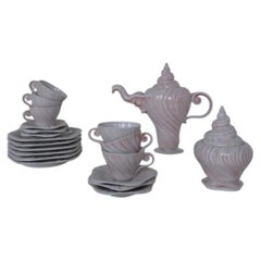 Servizio da caffè in porcellana "Rose Triton" di Arje Griegst per Royal Copenhagen 1970s