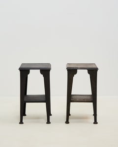 Pair of Antique British Cast Iron Machinist Tables, C1900