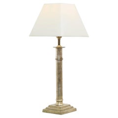 Vintage Nickel Plated Chrome Column Lamp, British Design, 1950s, 53cm