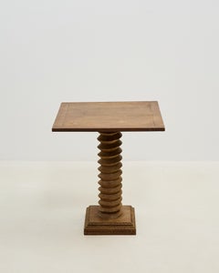 Carved Corkscrew Pedestal Table