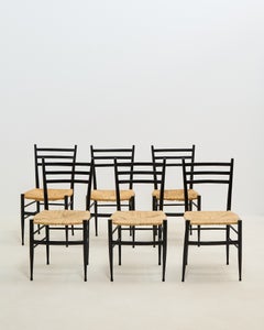 Elegant set of 1950’s Italian dining chairs Gio Ponti’s design