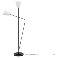 Vintage Antique Floor Lamp with Wood Base - Good Condition Lighting