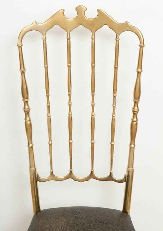 Pair of Italian Brass Chiavari Chairs 4