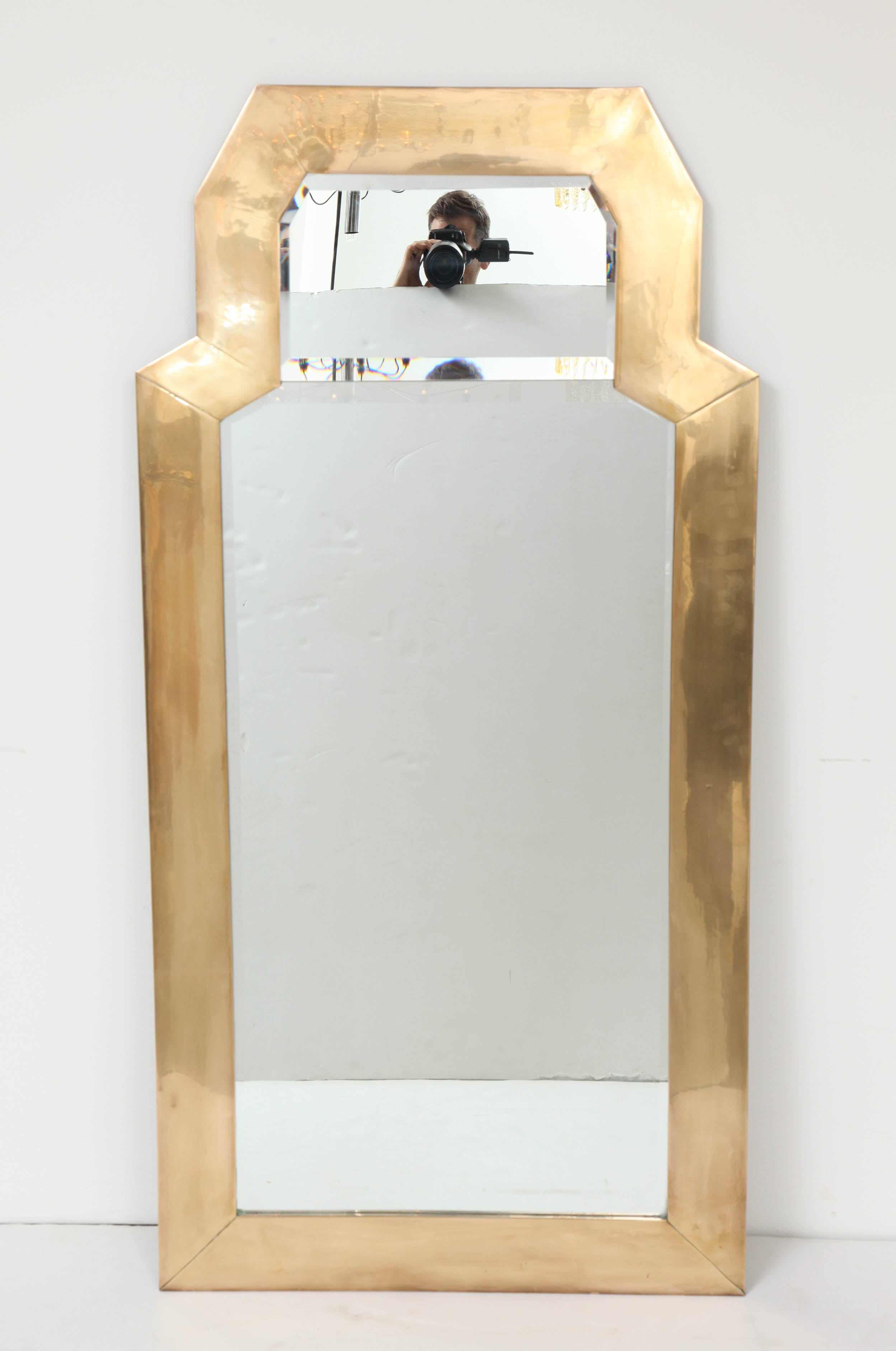 Large Chapman Mirror with Cast Brass Frame