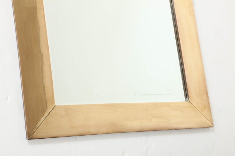 Large Chapman Mirror with Cast Brass Frame In Excellent Condition In New York, NY