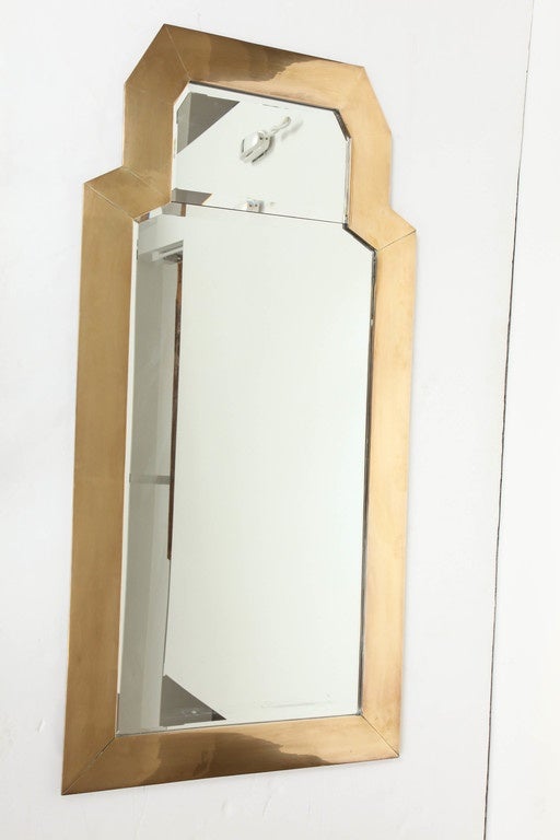 Late 20th Century Large Chapman Mirror with Cast Brass Frame