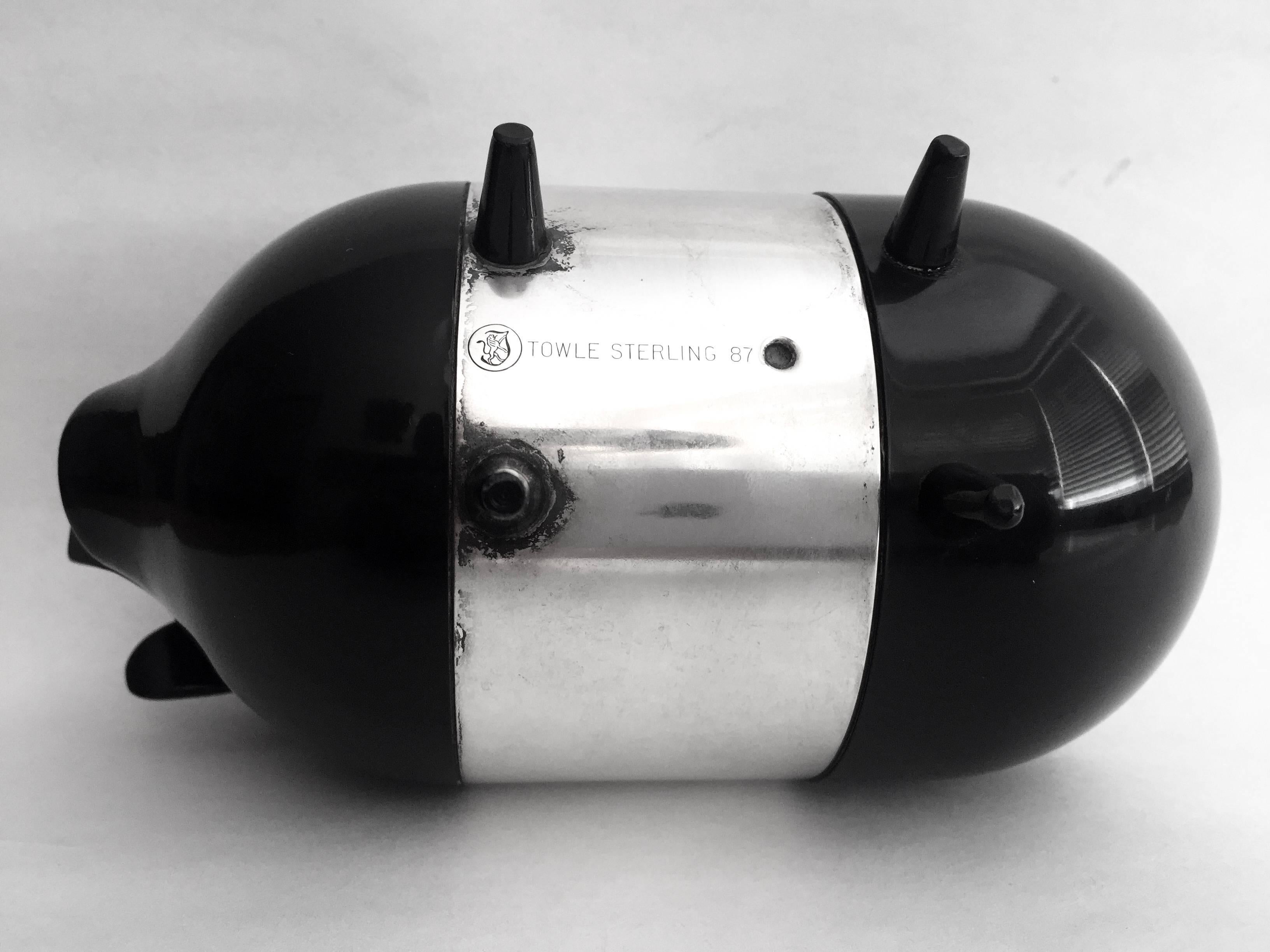 Sterling Silver and Resin Piggy Bank In Excellent Condition For Sale In New York, NY