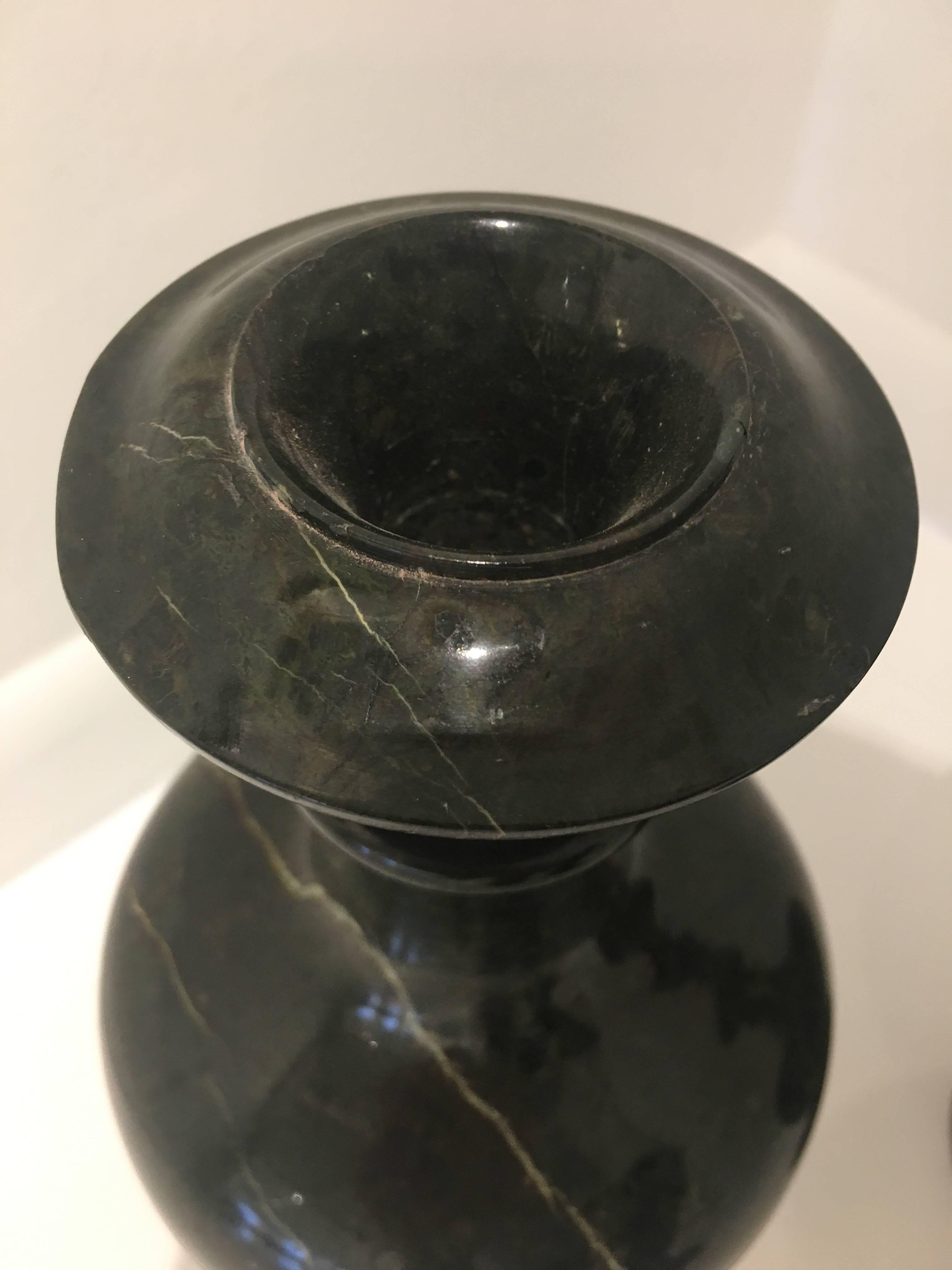 Turned Pair of Large Russian Bloodstone Vases For Sale
