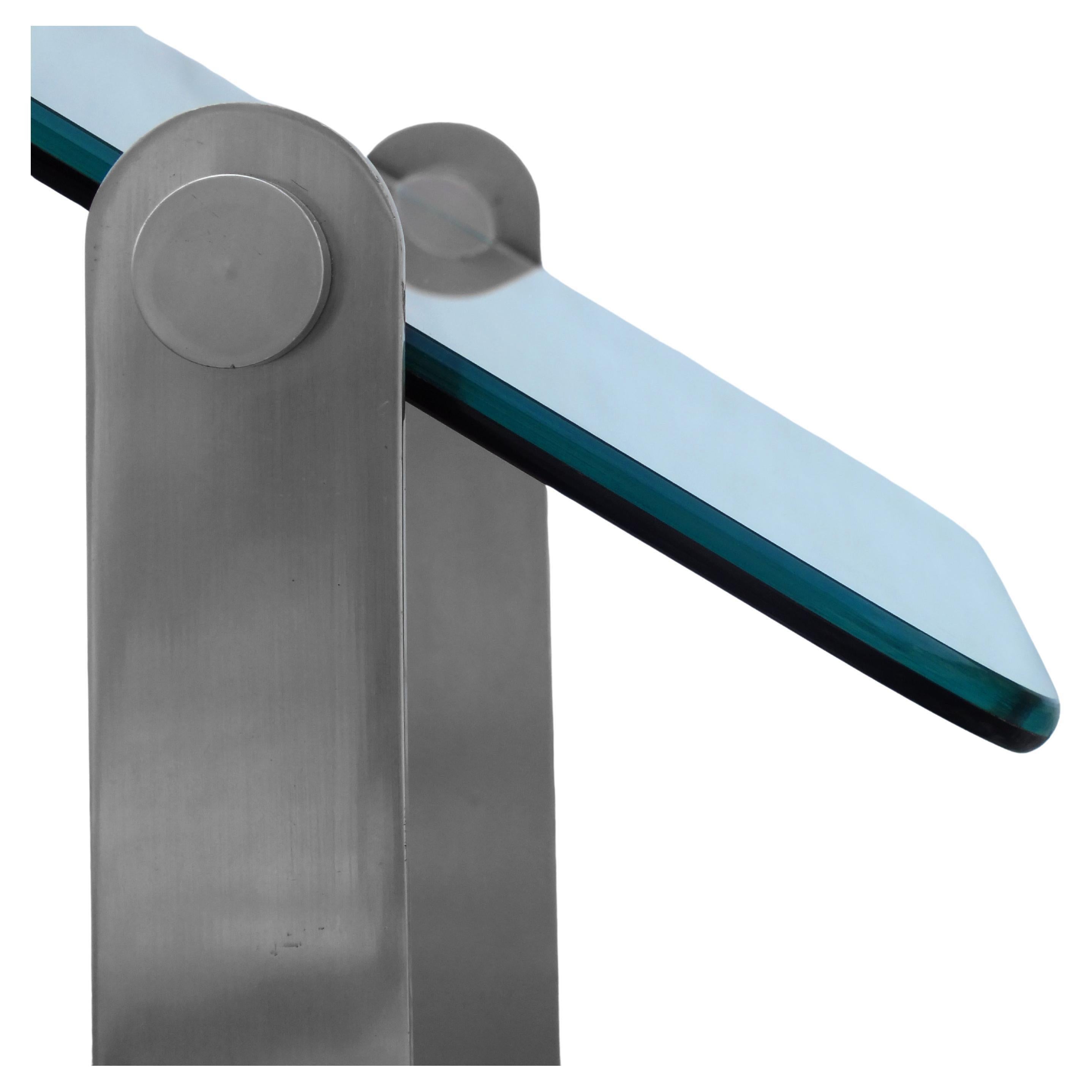 Minimaliste Paolo Caliani design years 70 by Linea T production Italy tilting table mirror en vente
