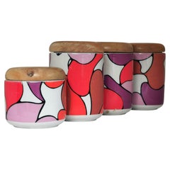 Pop Art Kitchen Canisters Franco Pozzi Italy Pucci design attr.60s one (1) piece