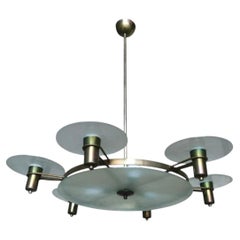 Chiesa Pietro attr for Fontana Arte in '30s chandelier space age avant.garde