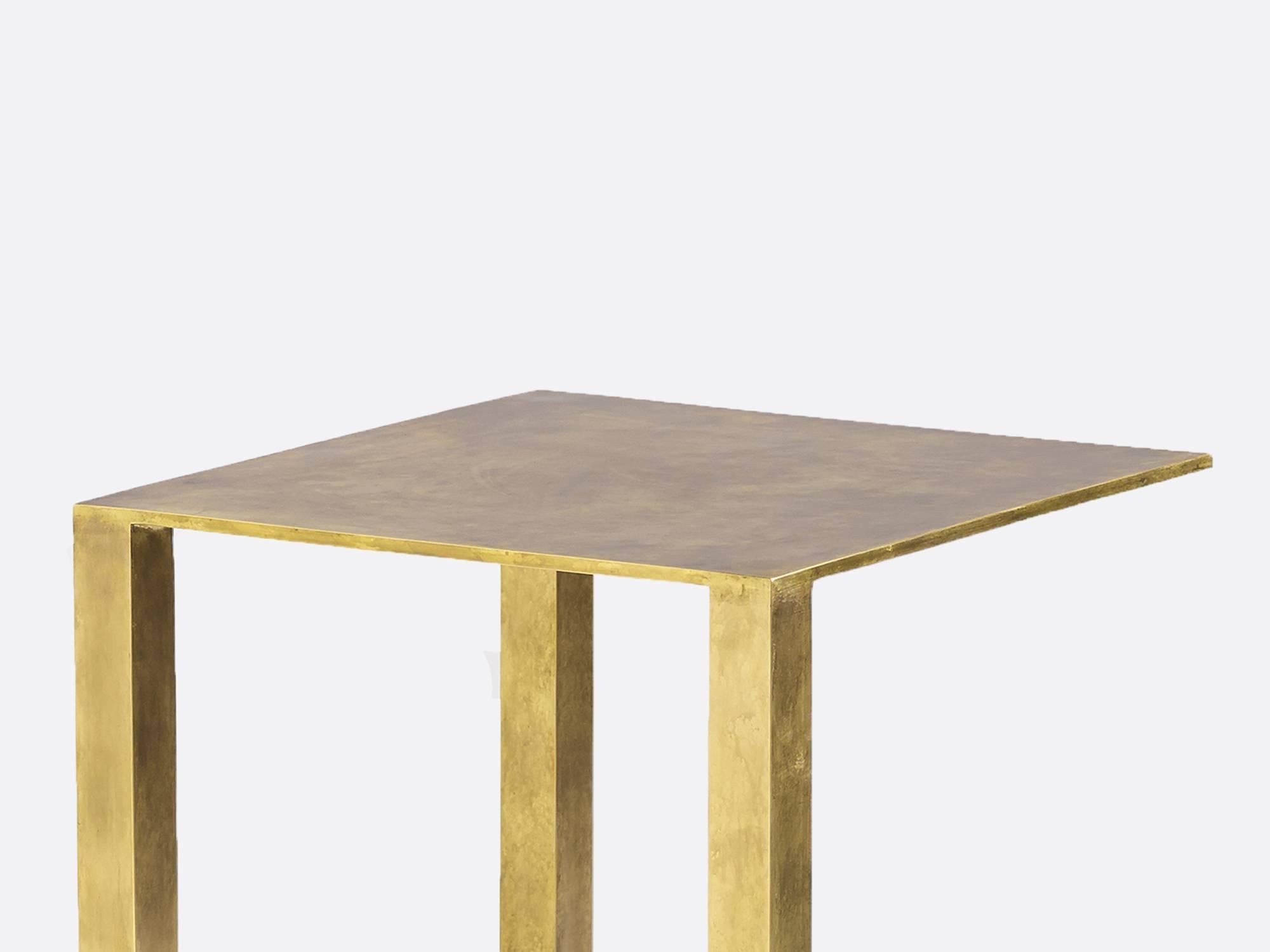 Cast bronze and brass table by LA-based designer Brian Thoreen. Custom sizes and finishes are available.