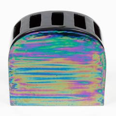 Raymor Iridescent Bitossi Black Geometric Vase