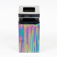 Raymor Postmodern Iridescent Black Bitossi Geometric Vase
