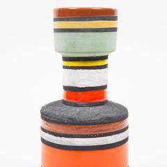 Gestreifte Keramikvase von Aldo Londi