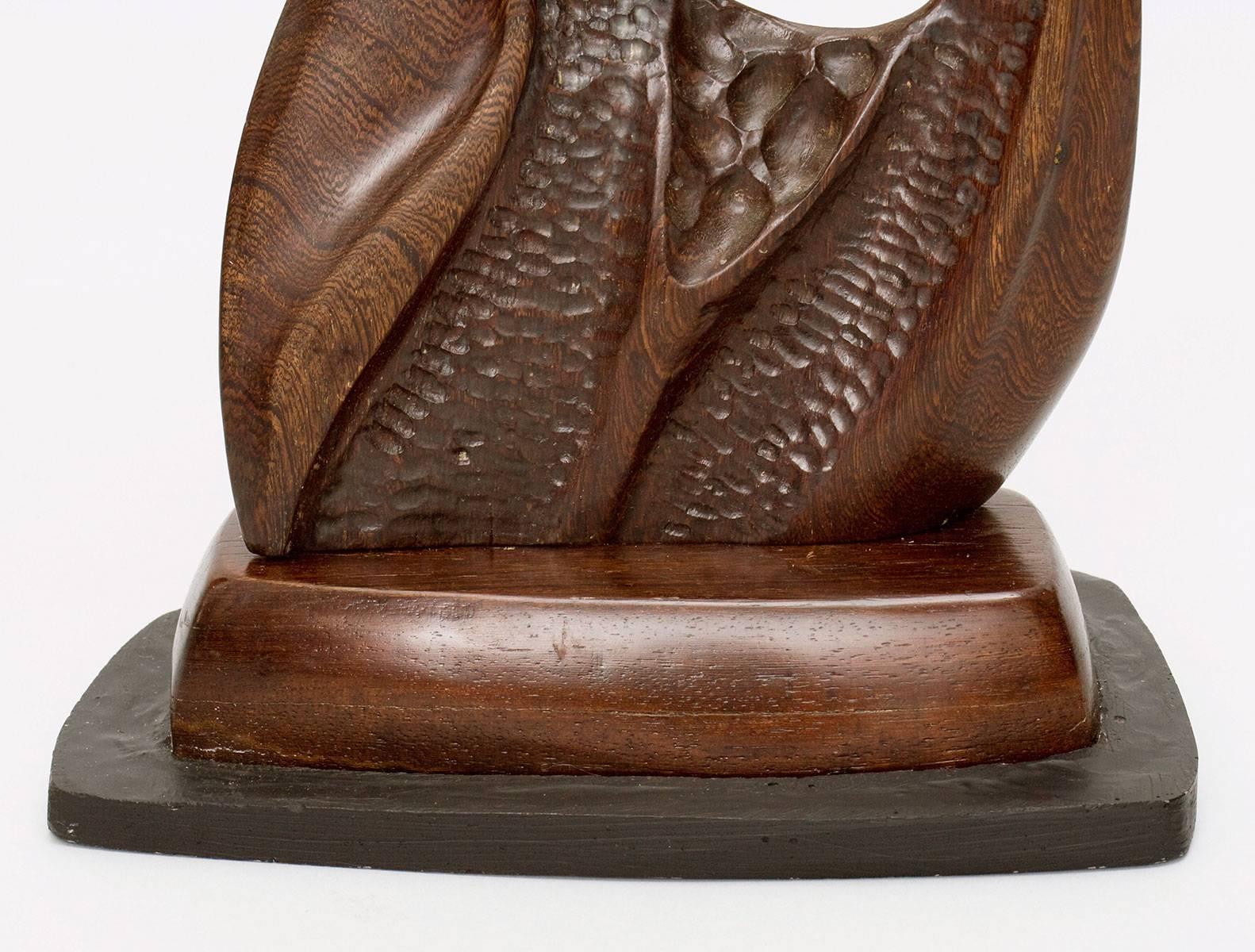 Carved Newell Weber Wood Biomorphic Sculpture