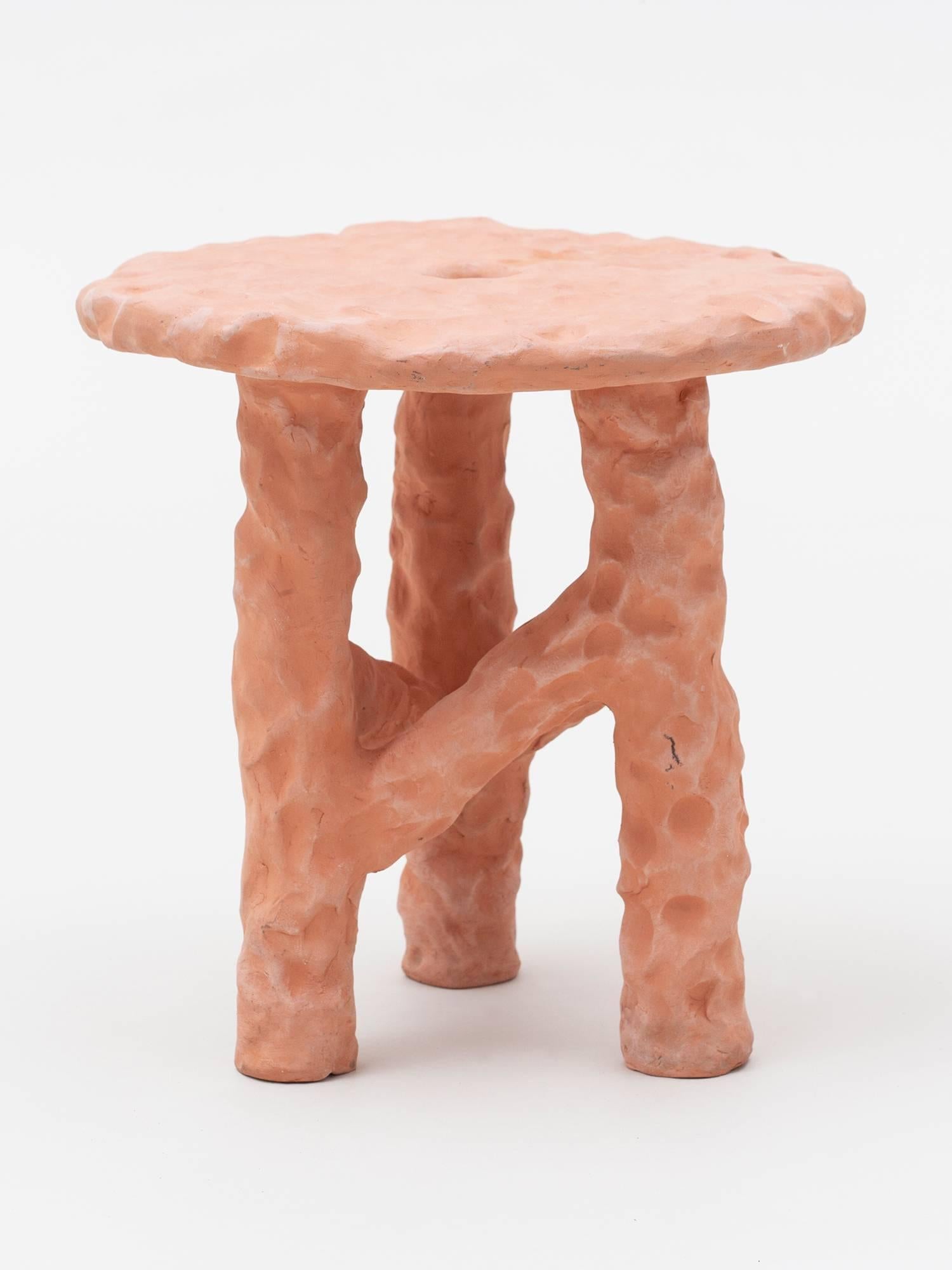 Contemporary Terracotta Side Table by Chris Wolston