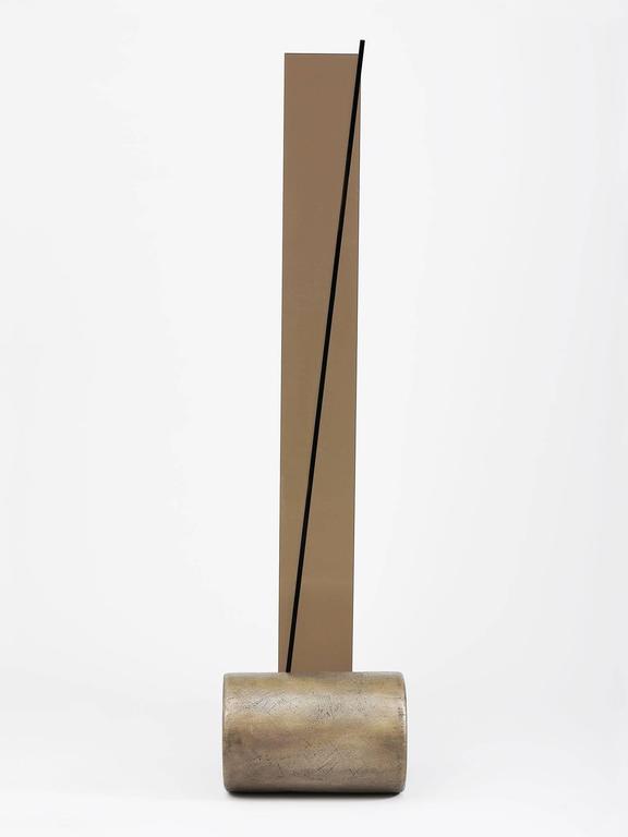Glass and Bronze Standing Mirror by Brian Thoreen For Sale at 1stDibs