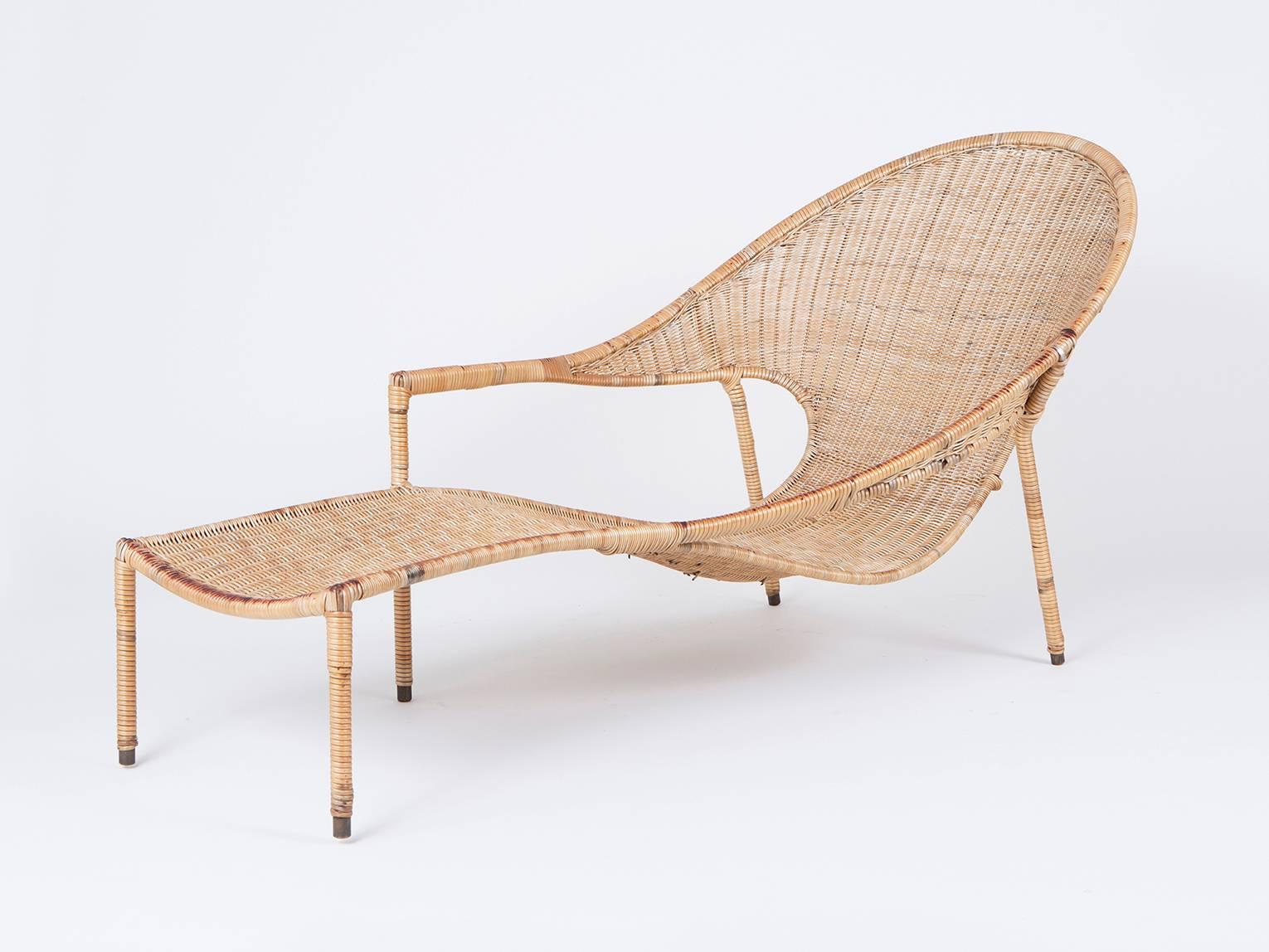 American Francis Mair Wicker Lounge Chair