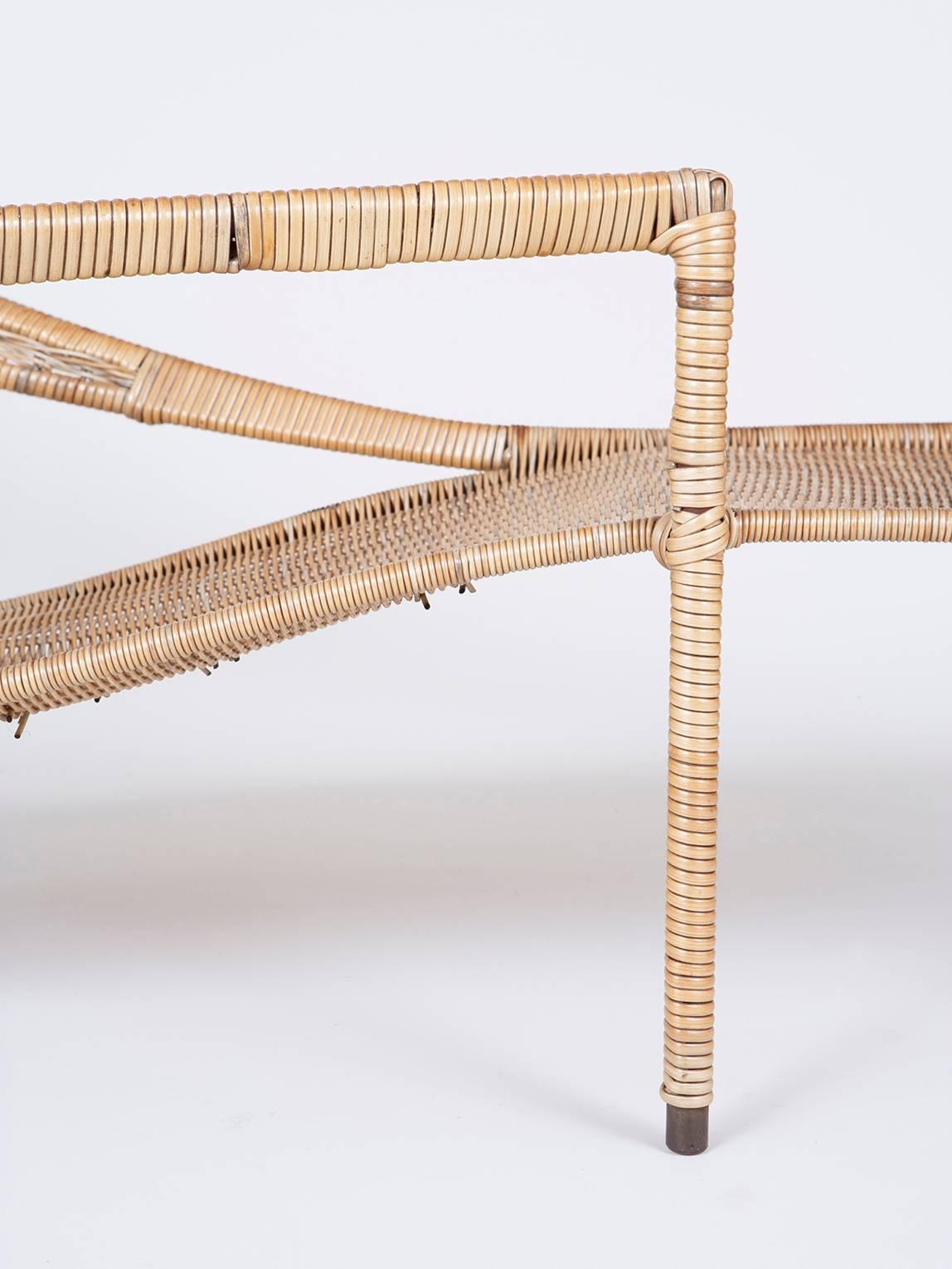 Mid-20th Century Francis Mair Wicker Lounge Chair