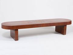 Andrew Szoeke Monumental Table or Bench with Marquetry Detail