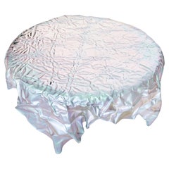 Table basse ronde pliée Christopher Prinz en lavande brute irisée