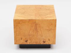 Milo Baughman Olivewood Cube Bedside Tables