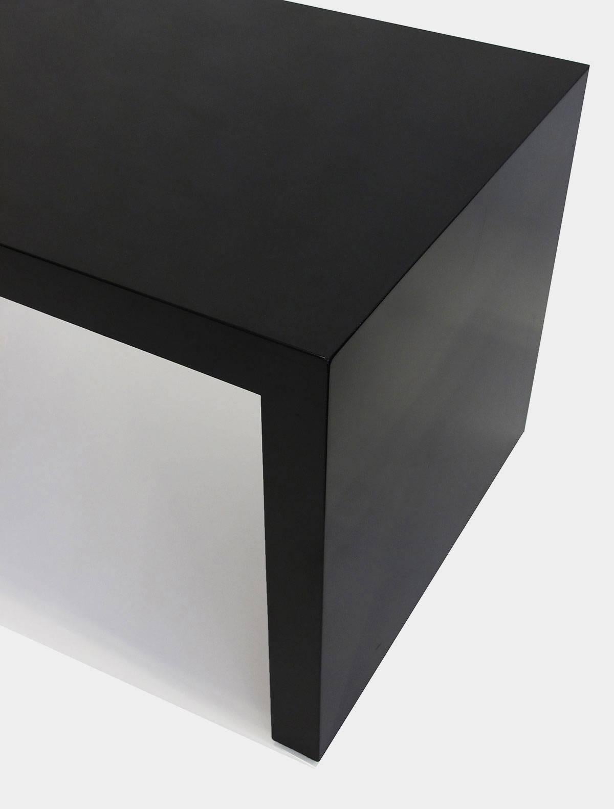 Minimalist Paul Mayen Black Lacquer Desk